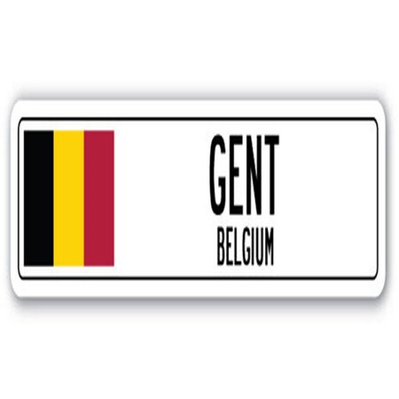 Gent, Belgium Street Sign - Belgian Flag City Country Road Wall Gift